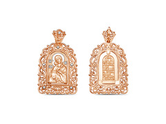 Серебряная подвеска «Владимирская божия матерь» с позолотой
